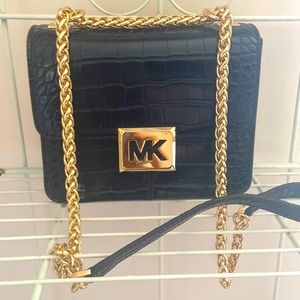 Michael kors crocodile embossed body bag